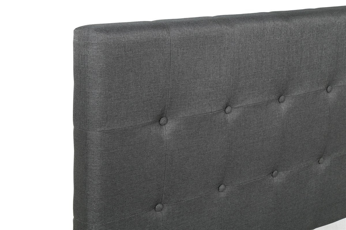 Upholstered Linen Stitch Tufted Platform Bed with Slat Support | Queen Sizes | Gray