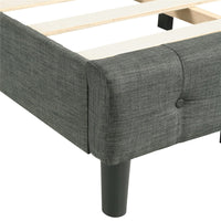 Thumbnail for Upholstered Platform Bed with Wooden Slat Support and Tufted Headboard and Footboard