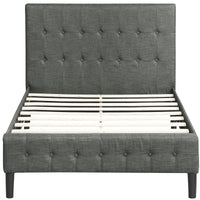 Thumbnail for Upholstered Platform Bed with Wooden Slat Support and Tufted Headboard and Footboard