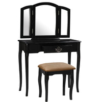 Thumbnail for Vanity Set Make-up Dressing Table with Mirror and Cushioned Stool
