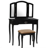 Thumbnail for Vanity Set Make-up Dressing Table with Mirror and Cushioned Stool