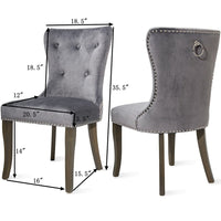 Thumbnail for Victorian Dining Chair Button Tufted Armless Chair Upholstered Accent Chair | Nailhead Trim