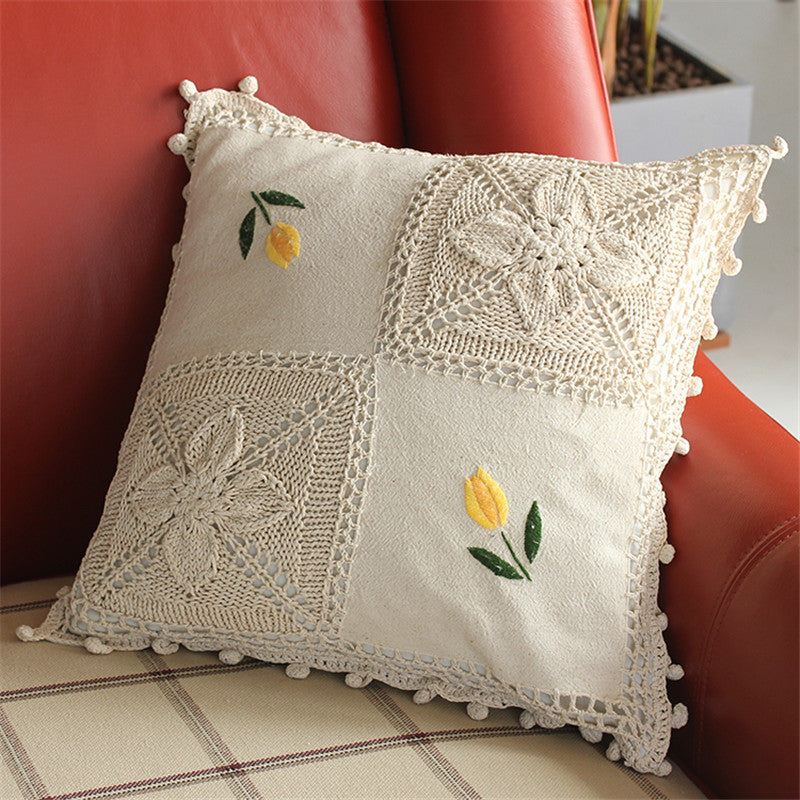 Vintage Cotton Linen Woven Pillow