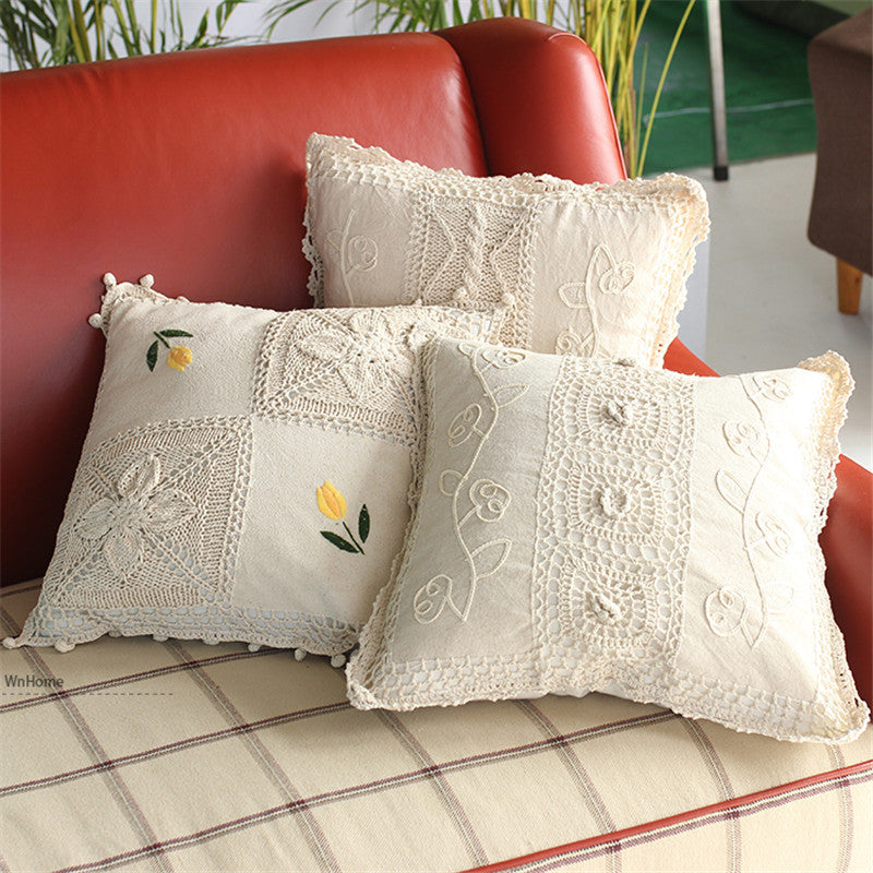 Vintage Cotton Linen Woven Pillow