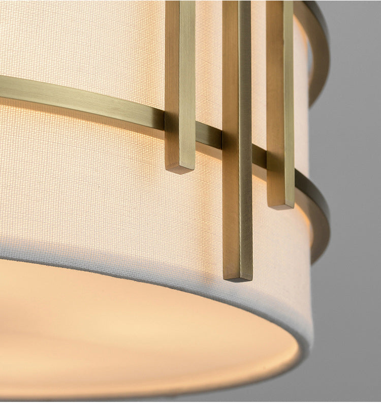 Warm Brass Pendant Light | White Shade LED | Aurorae
