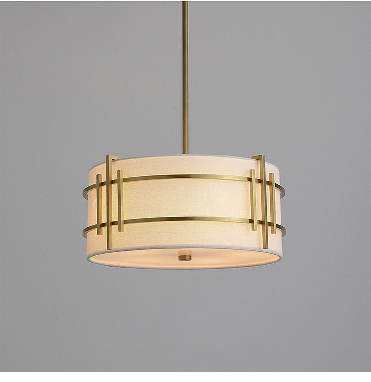 Warm Brass Pendant Light | White Shade LED | Aurorae
