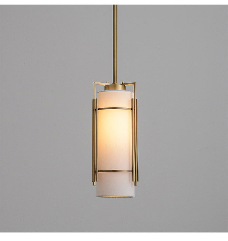Warm Brass Pendant Light | White Shade LED | Aurorae