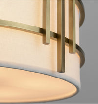 Thumbnail for Warm Brass Pendant Light with White Shade