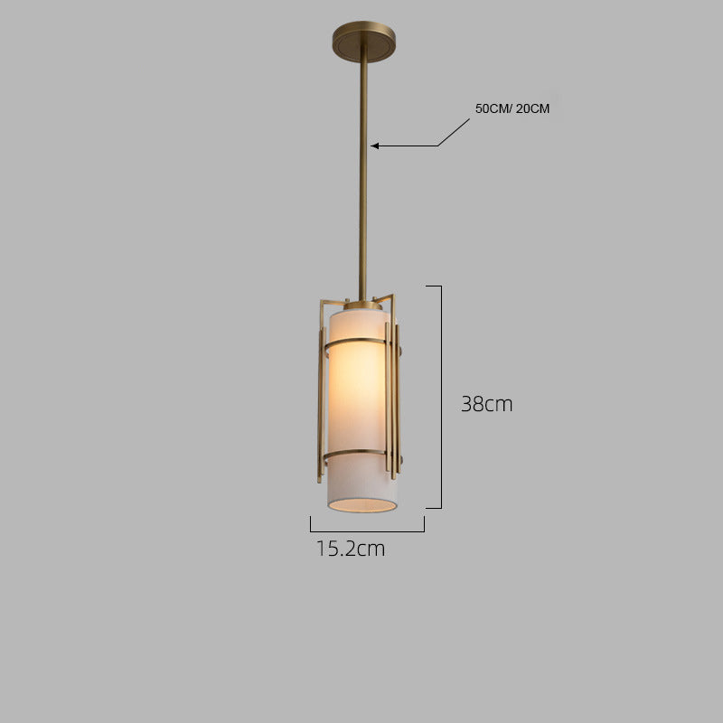 Warm Brass Pendant Light | White Shade LED | Aurorae