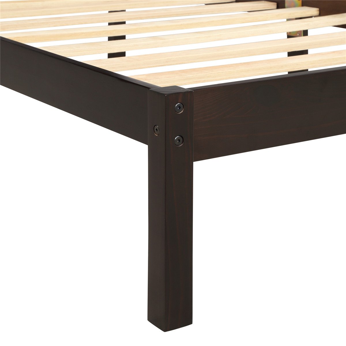 Wood Platform Bed with Headboard | Wood Slat | Twin