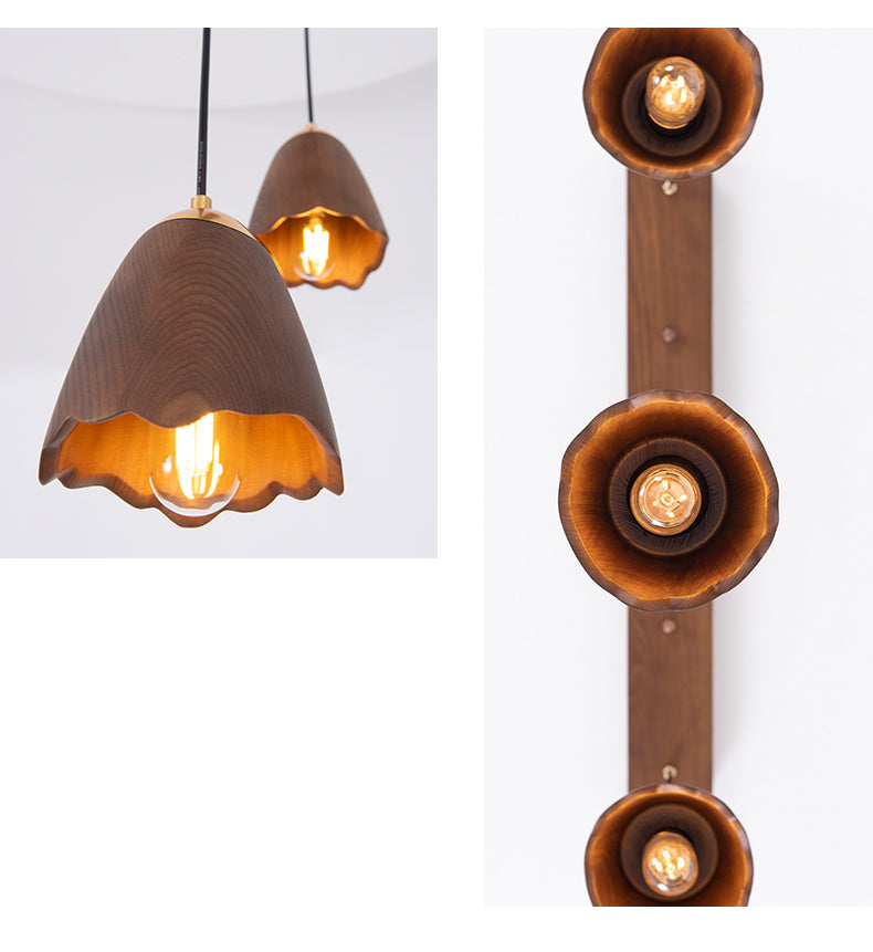 Wooden Bell Pendant Light