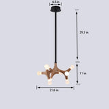 Modern Wooden Living Room Chandelier | LED Industrial | Aurorae