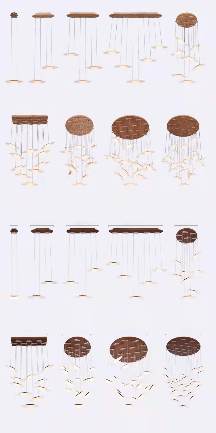 Postmodern Wooden Chandelier | Natural Luxury LED | Aurorae