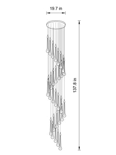 30-light spiral chandelier in a modern living room, exuding contemporary elegance.