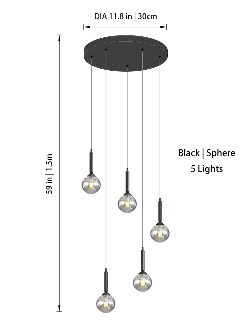 Modern Glass Globe Chandelier | Dimmable LED | Aurorae