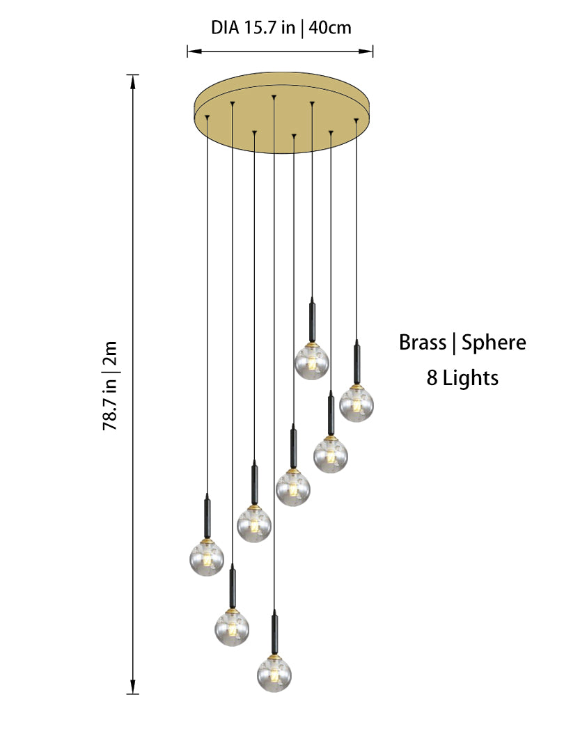 Modern Glass Globe Chandelier | Dimmable LED | Aurorae