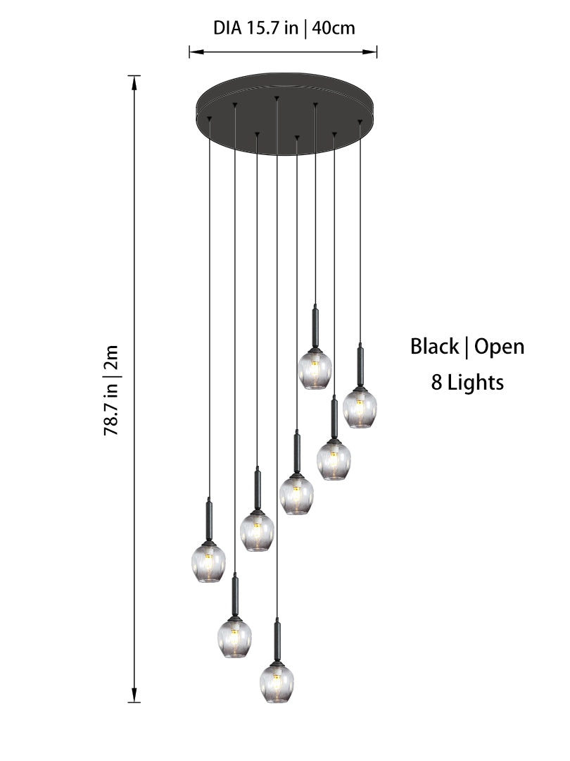 Modern Glass Globe Chandelier | Dimmable LED | Aurorae
