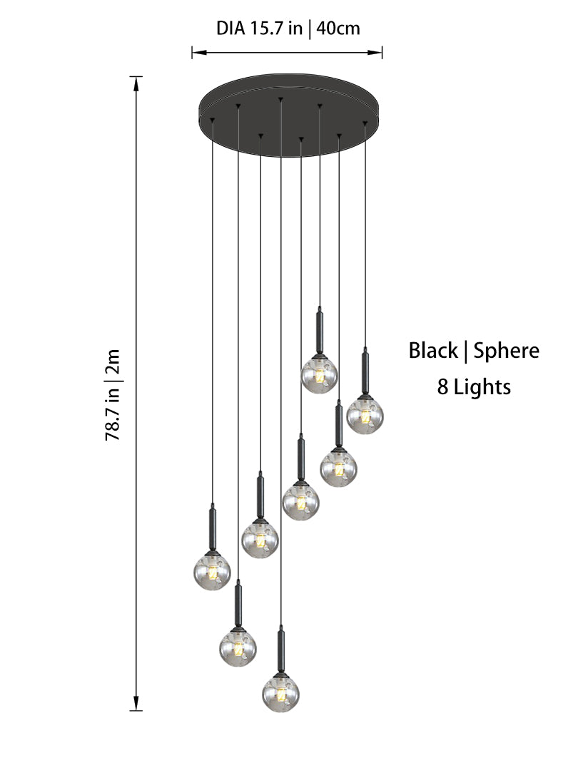 Modern Glass Globe Chandelier | Dimmable LED | Aurorae