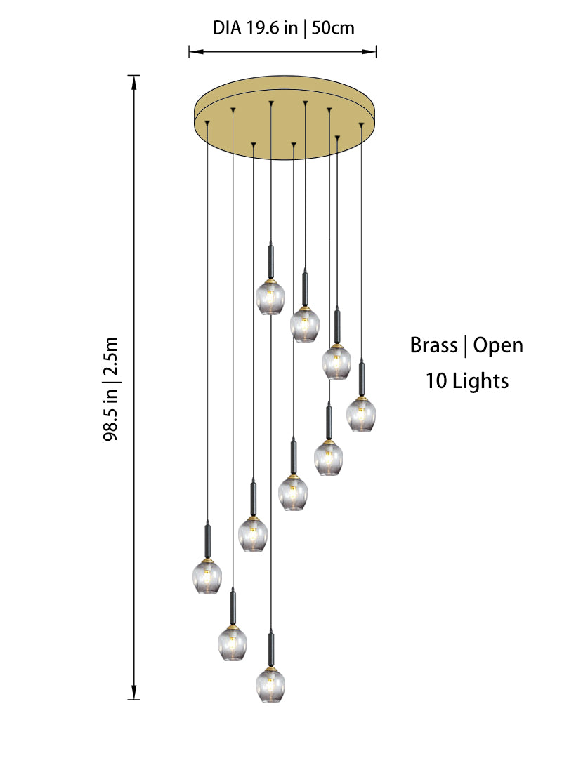 Modern Glass Globe Chandelier | Dimmable LED | Aurorae