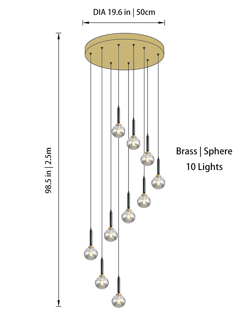 Modern Glass Globe Chandelier | Dimmable LED | Aurorae