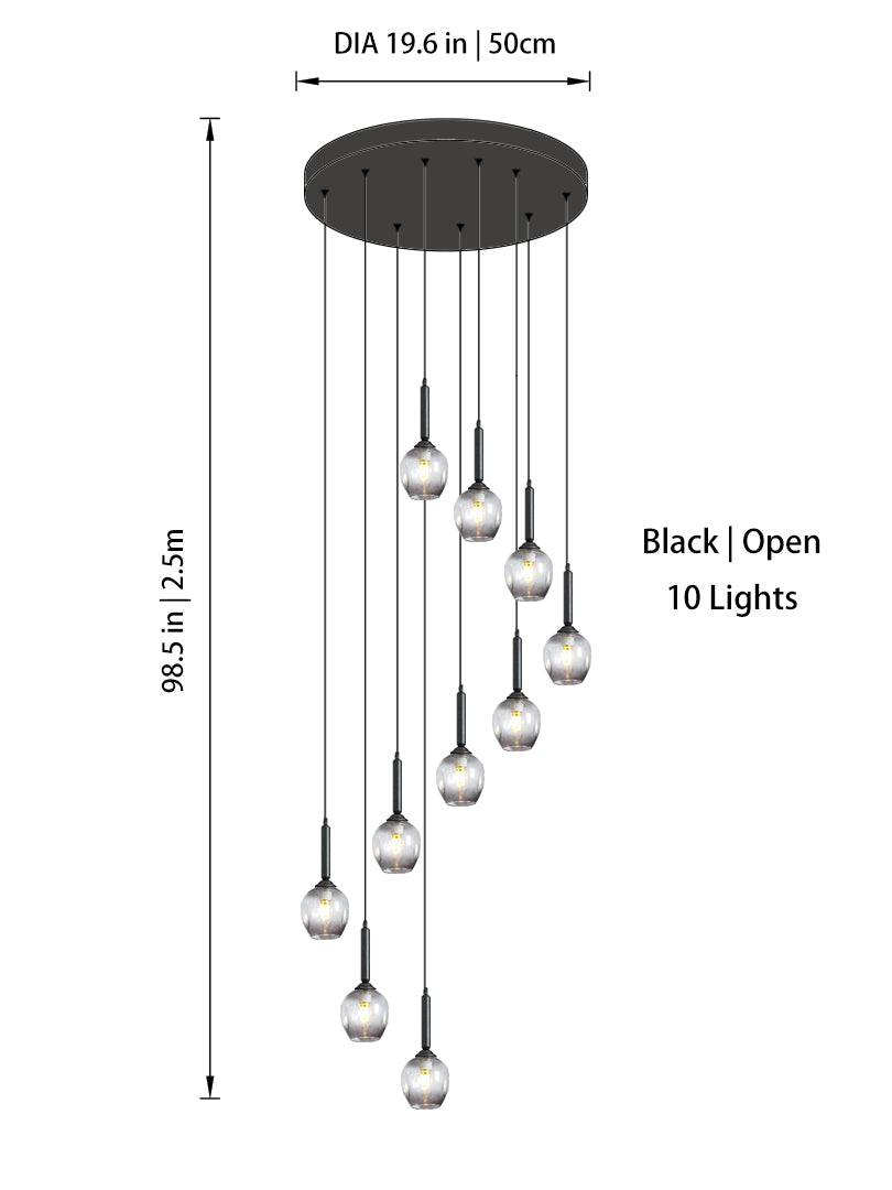 Modern Glass Globe Chandelier | Dimmable LED | Aurorae