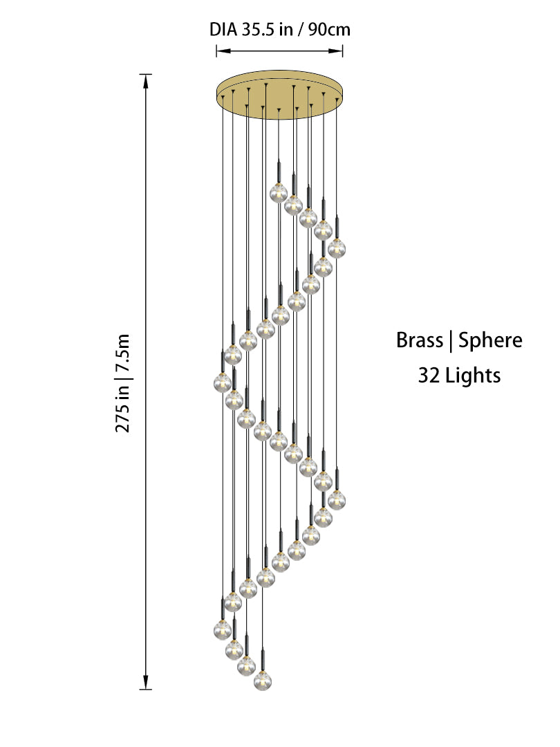 Modern Glass Globe Chandelier | Dimmable LED | Aurorae