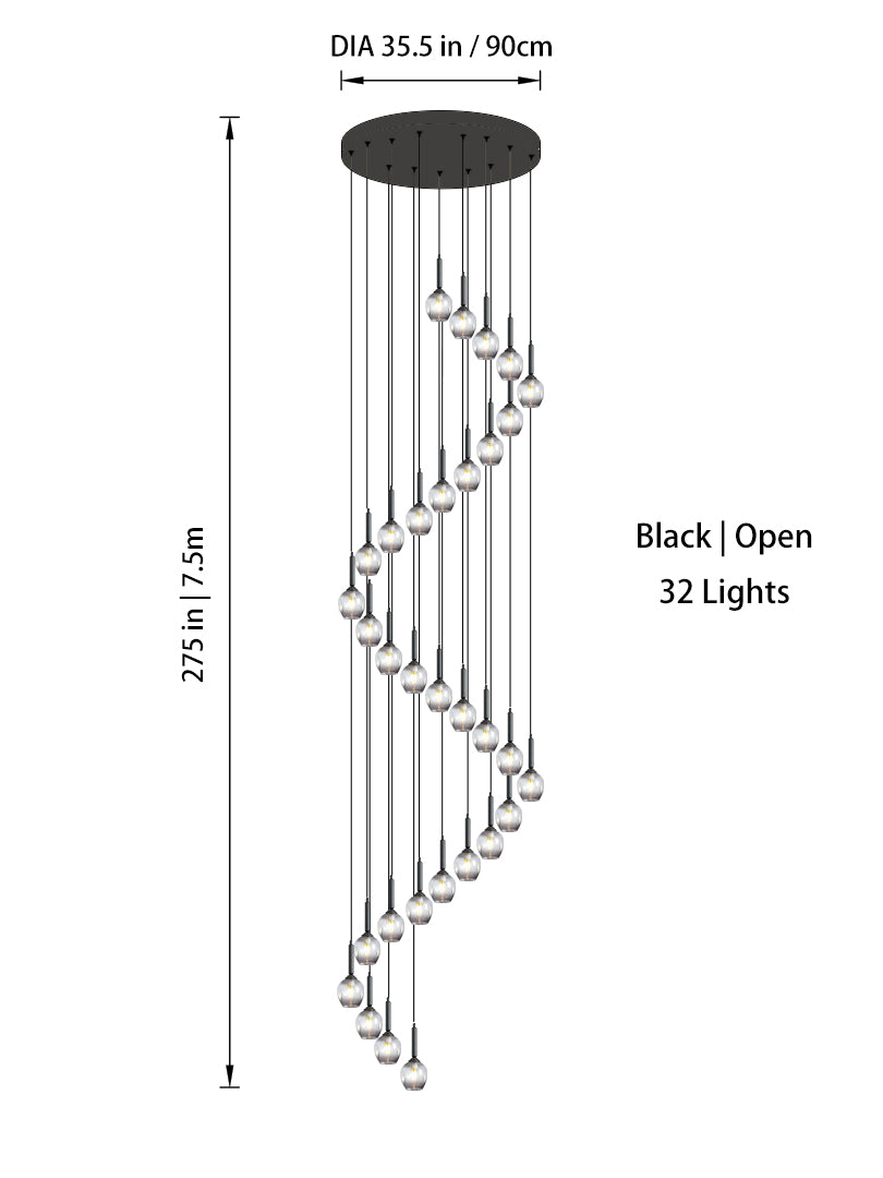Modern Glass Globe Chandelier | Dimmable LED | Aurorae