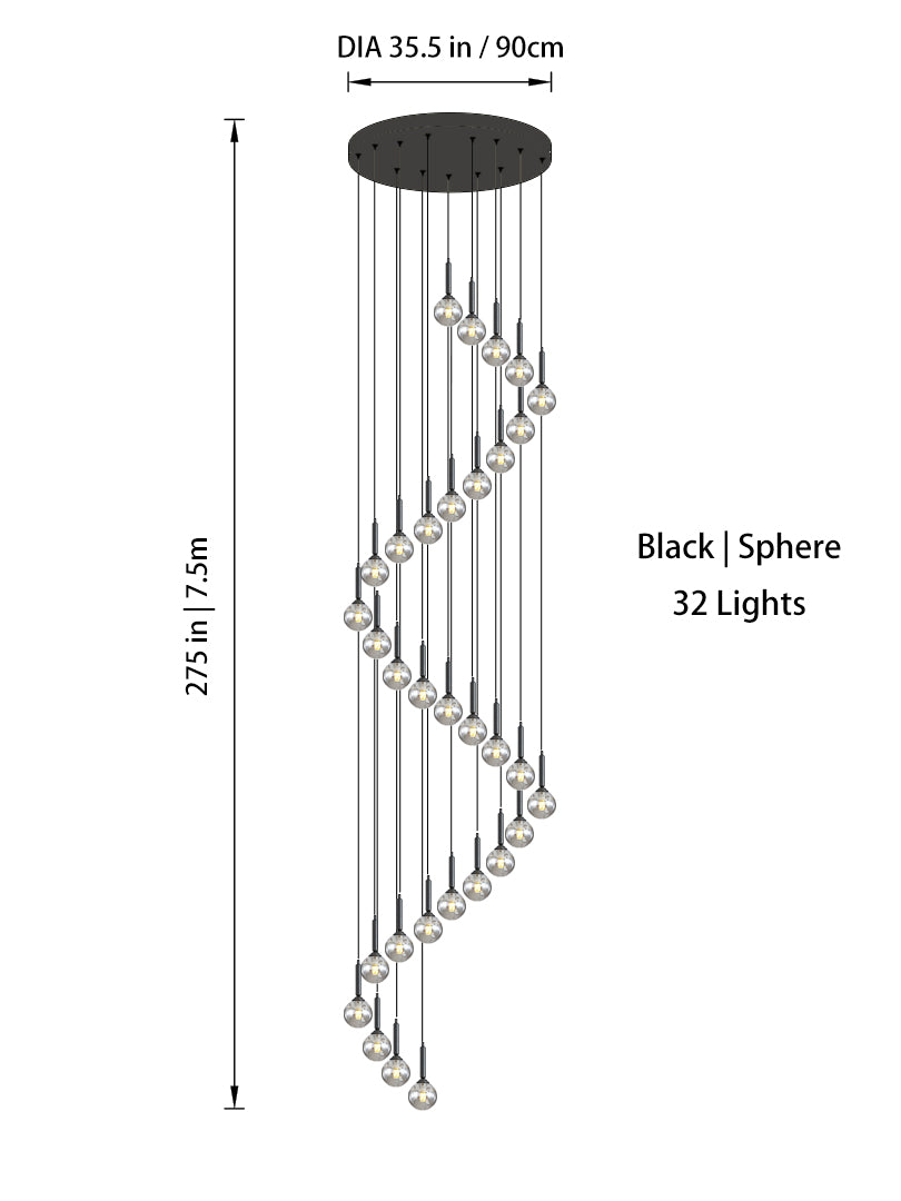 Modern Glass Globe Chandelier | Dimmable LED | Aurorae