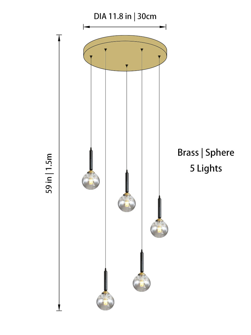 Modern Glass Globe Chandelier | Dimmable LED | Aurorae