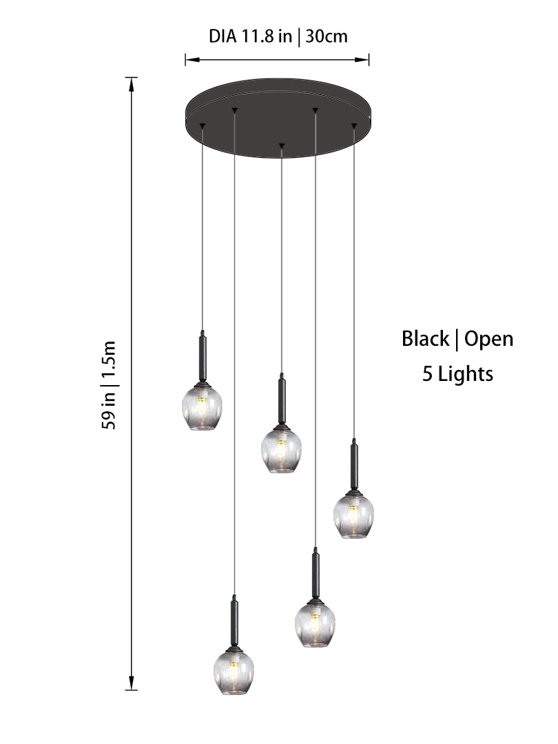 Modern Glass Globe Chandelier | Dimmable LED | Aurorae