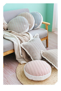 Thumbnail for Stripe Floral Cotton Throw Pillow Case