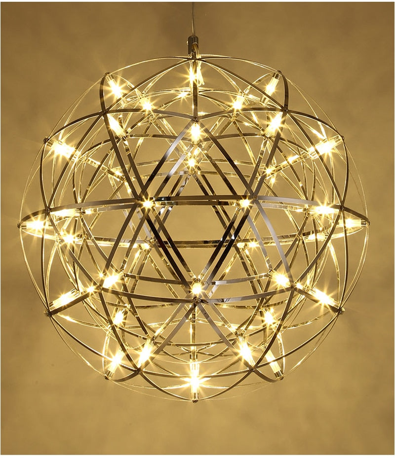 Modern Spark Ball Pendant Light | Stainless Steel LED | Aurorae