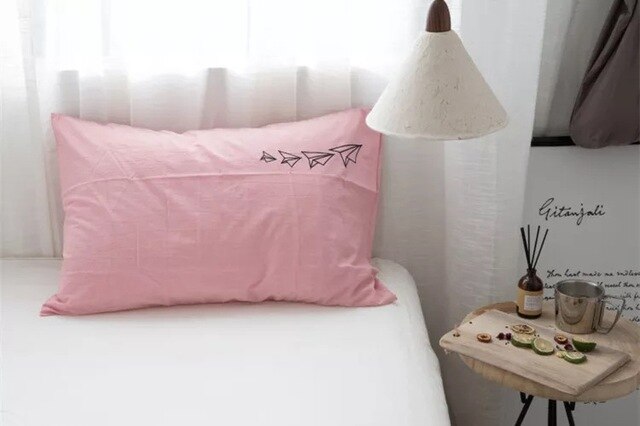 Cotton Embroidered Heart Pillowcase