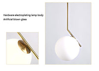 Thumbnail for Wrought Iron Glass Round Ball Brass Rod Hanging Lamp