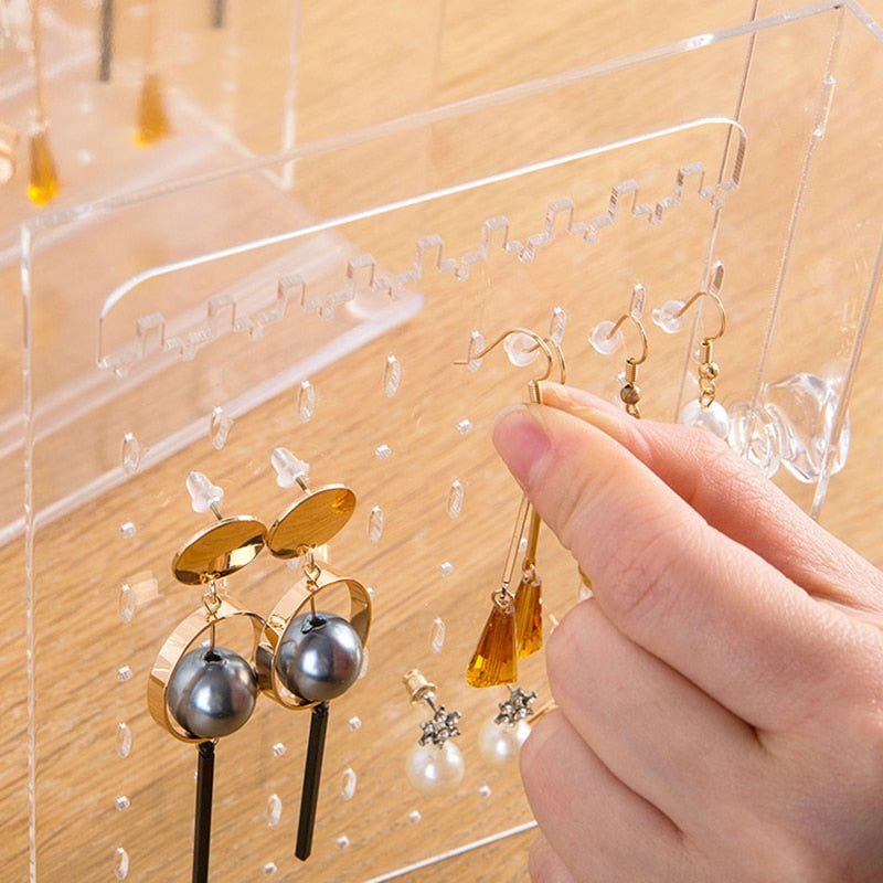 Transparent Plastic Earring Storage Holder