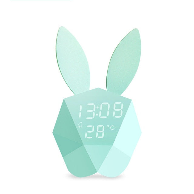Voice control Thermometer Rabbit Shape Clock