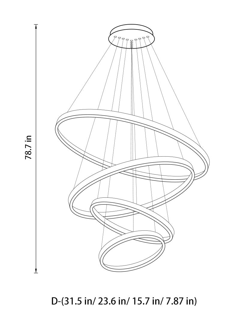 Modern Circular Ring Chandelier | LED Multi-Ring | Aurorae