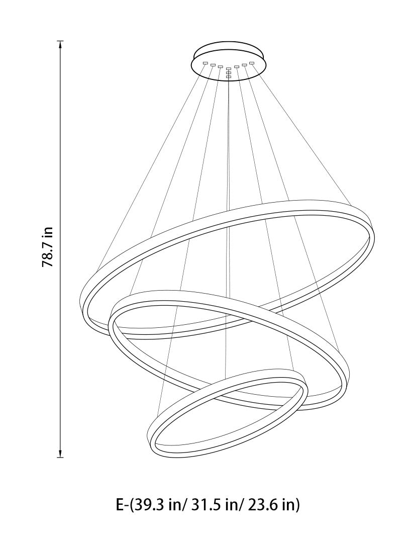 Modern Circular Ring Chandelier | LED Multi-Ring | Aurorae
