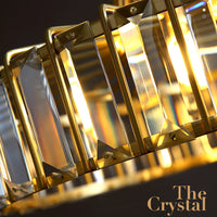 Thumbnail for Vintage Brass Crystal Pendant Light