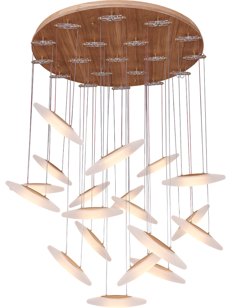 Postmodern Wooden Chandelier | Natural Luxury LED | Aurorae